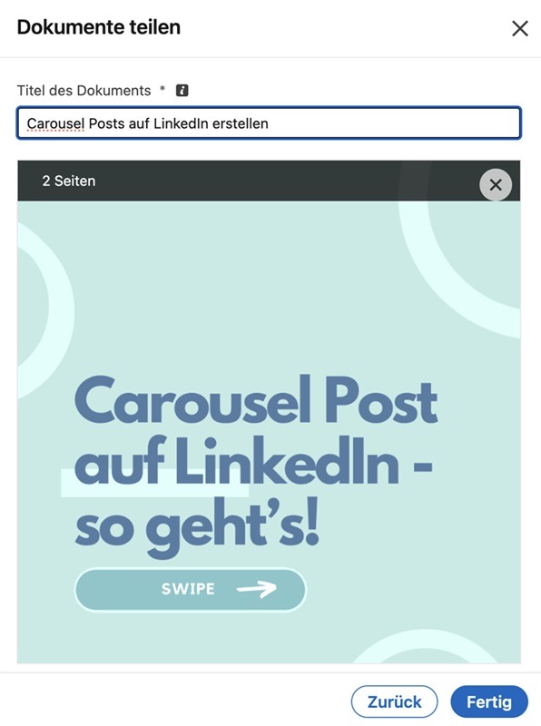 LinkedIn Carousel in Canva erstellen Screenshot 9